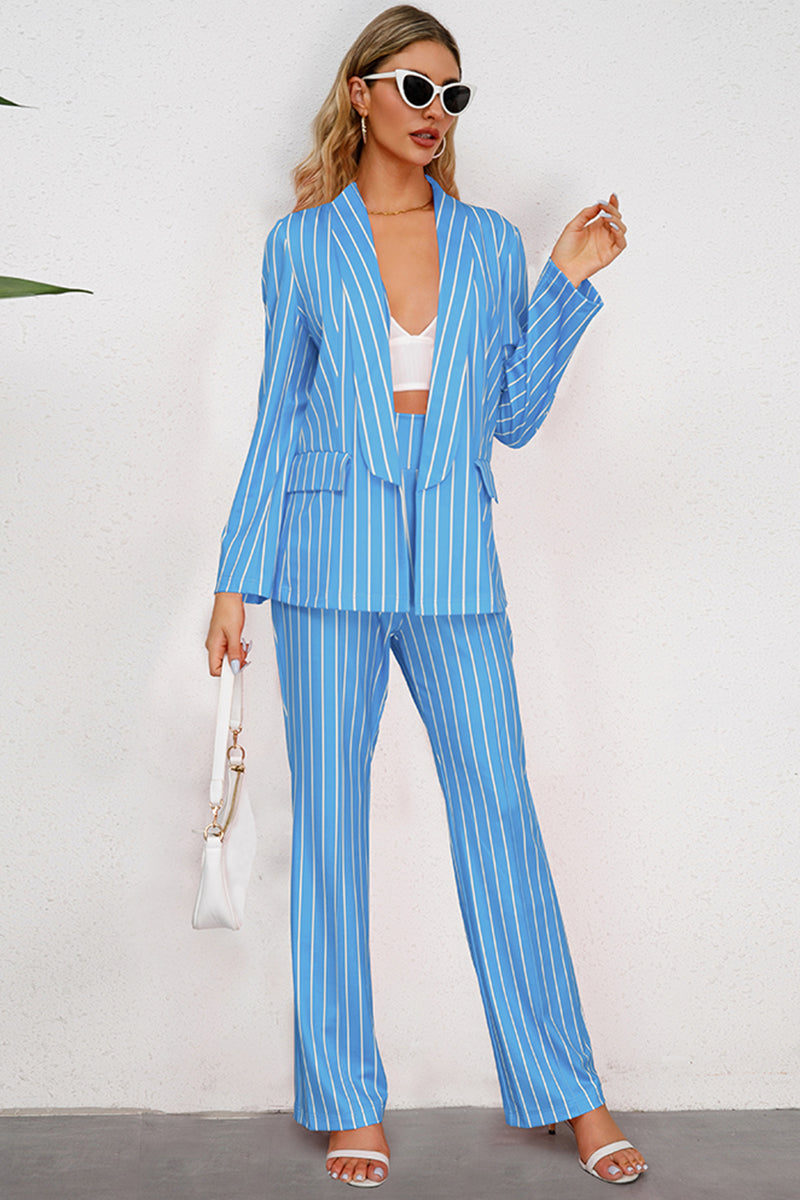 Striped Long Sleeve Top and Pants Set - Supernovarieties Boutique