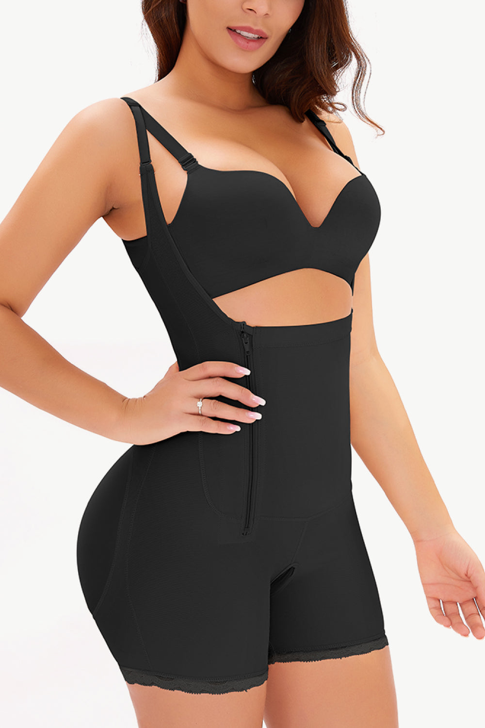 Full Size Side Zipper Under-Bust Shaping Bodysuit - Supernovarieties Boutique