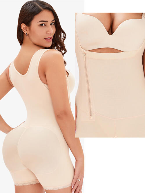 Full Size Side Zip Up Wide Strap Shapewear - Supernovarieties Boutique