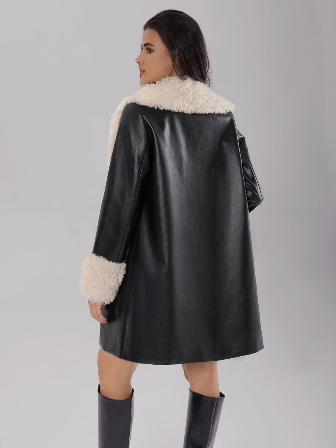Fuzzy Long Sleeve Longline Coat - Supernovarieties Boutique