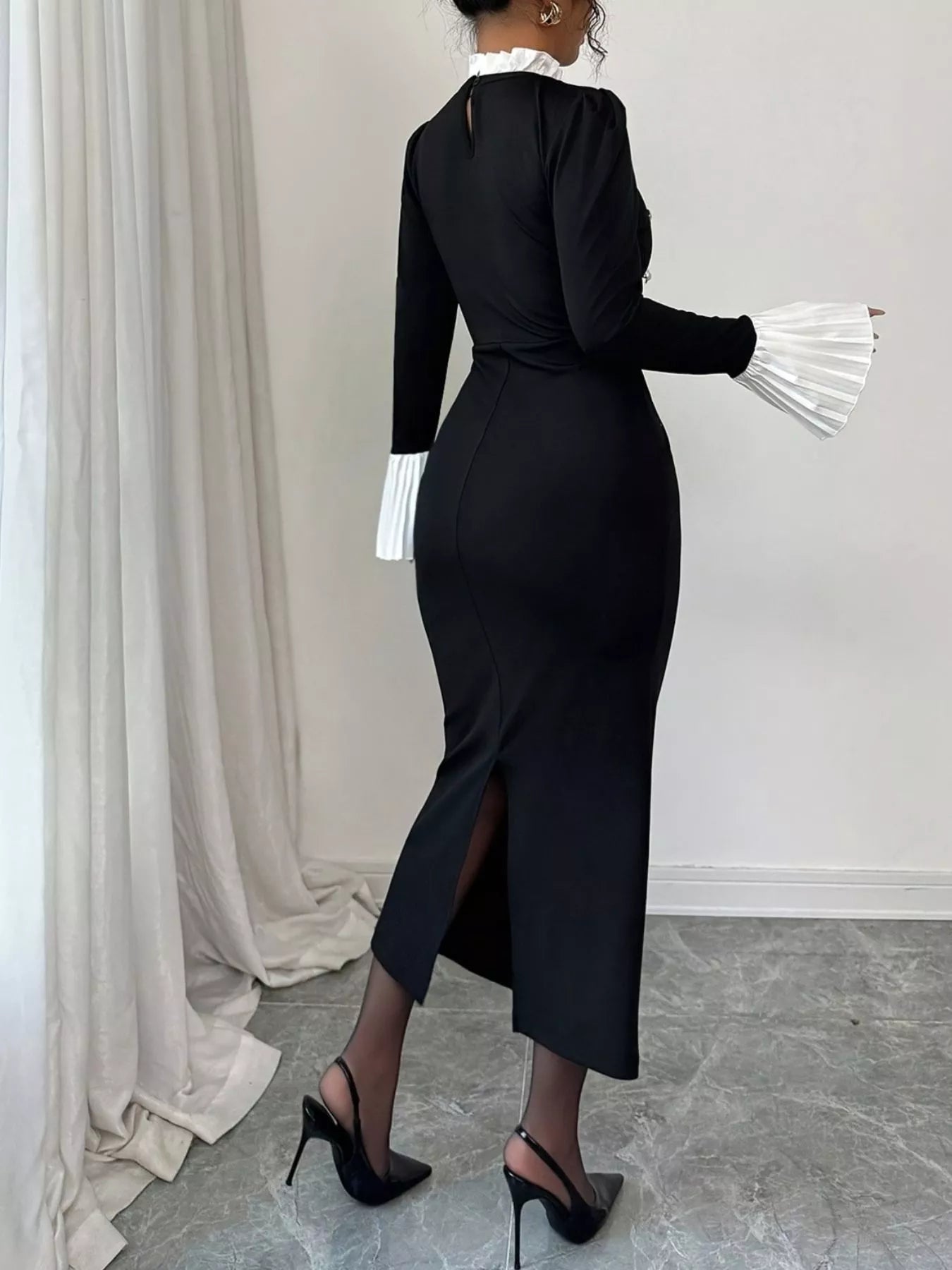 derek lam 10 crosby alana long sleeve shirt dress Anika Wrap Pleated Sweater Dress