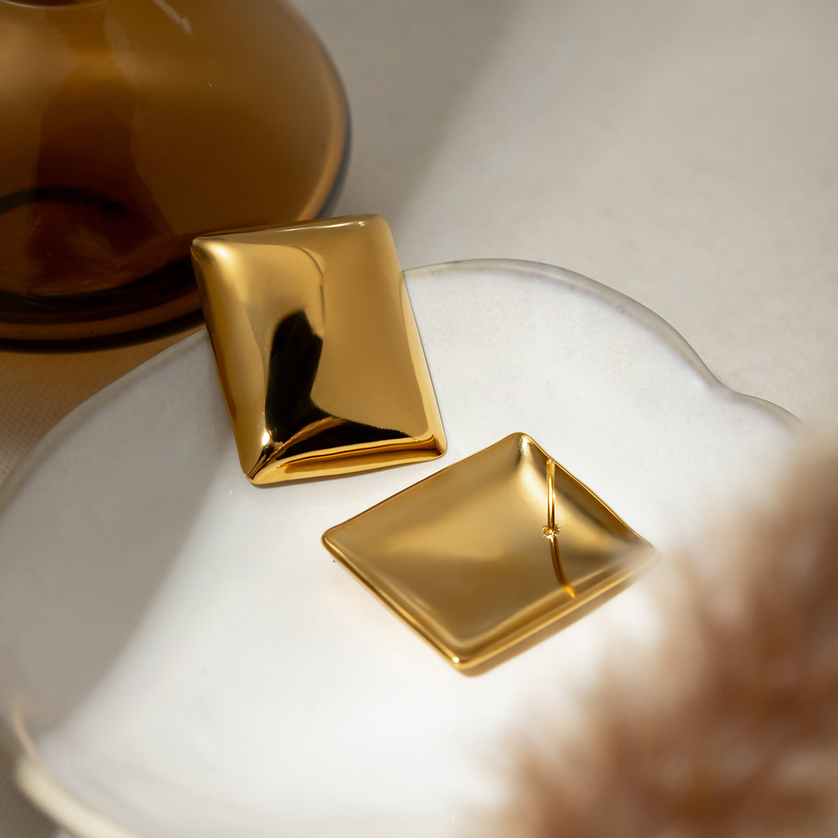 Stainless Steel Rectangular Stud Earrings - Supernovarieties Boutique