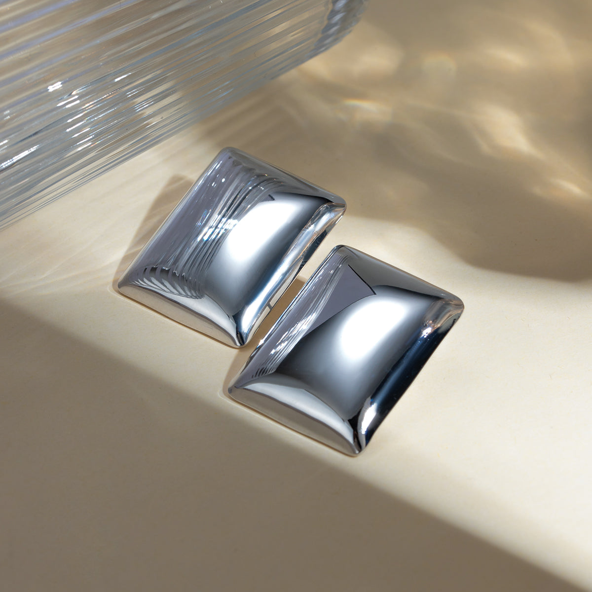 Stainless Steel Rectangular Stud Earrings - Supernovarieties Boutique