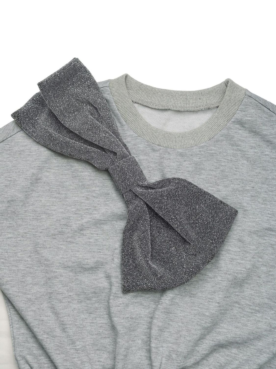 Perfee Bow Dropped Shoulder Long Sleeve Mini Dress - Supernovarieties Boutique