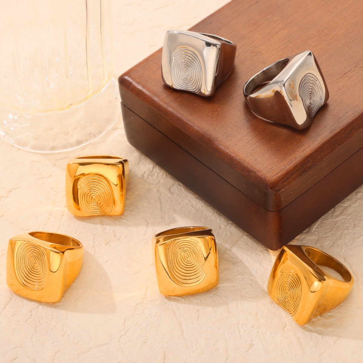 Titanium Steel Fingerprint Signet Ring - Supernovarieties Boutique