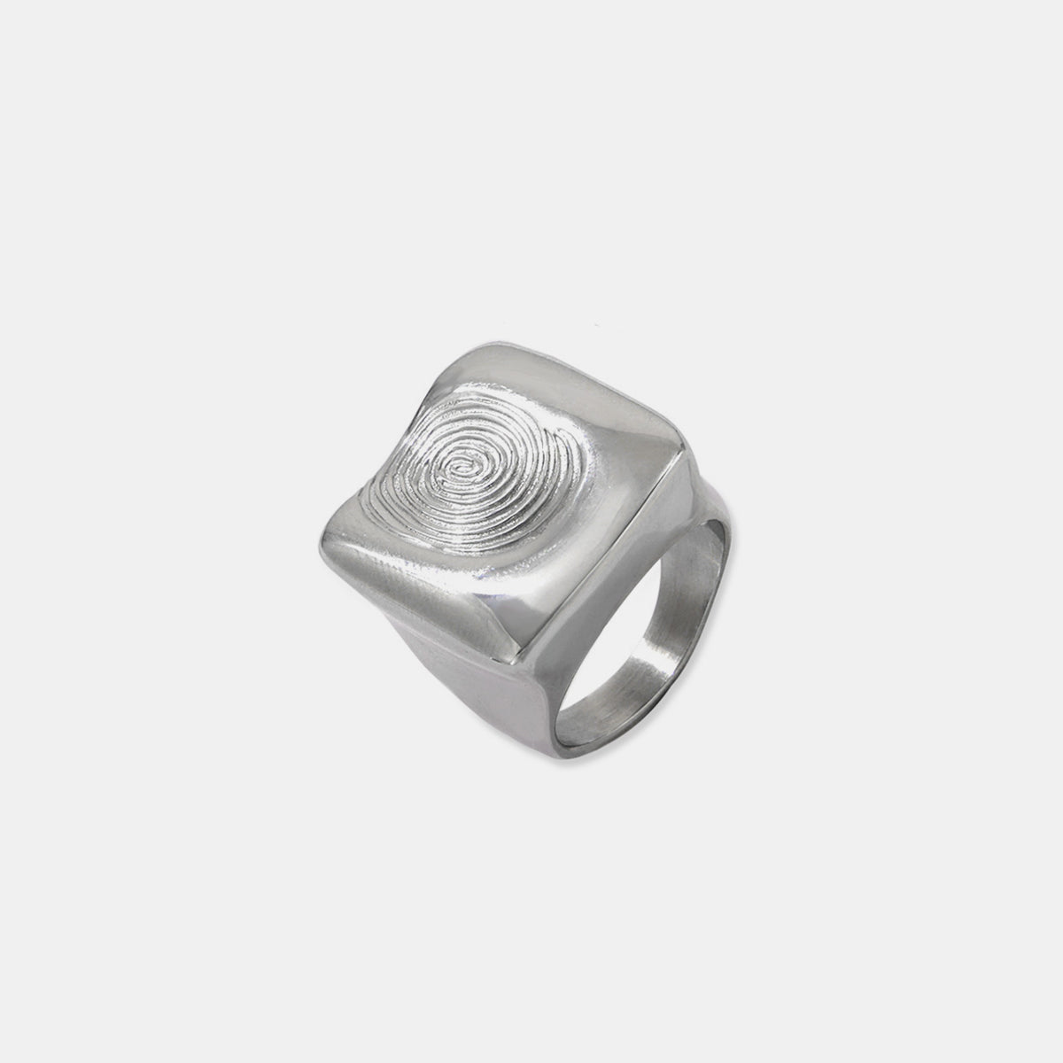 Titanium Steel Fingerprint Signet Ring - Supernovarieties Boutique
