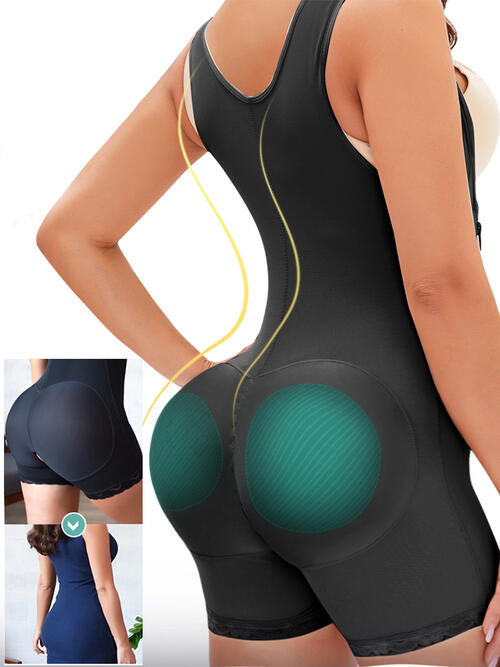 Full Size Side Zip Up Wide Strap Shapewear - Supernovarieties Boutique