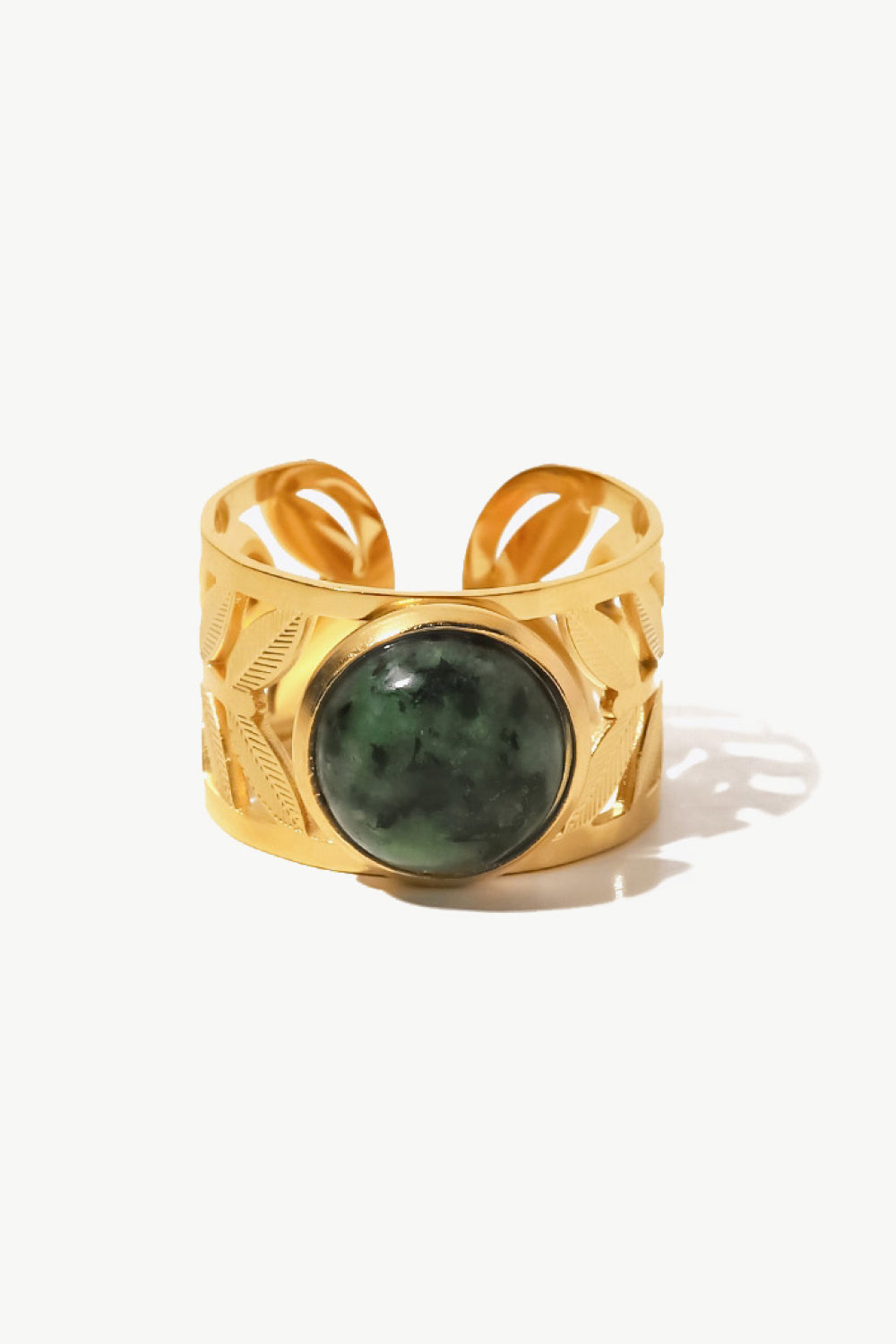 18k Gold Plated Malachite Leaf Ring - Supernovarieties Boutique