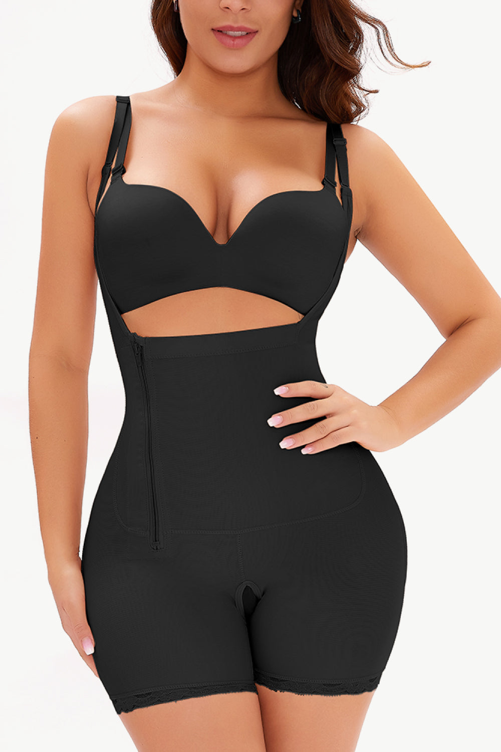 Full Size Side Zipper Under-Bust Shaping Bodysuit - Supernovarieties Boutique