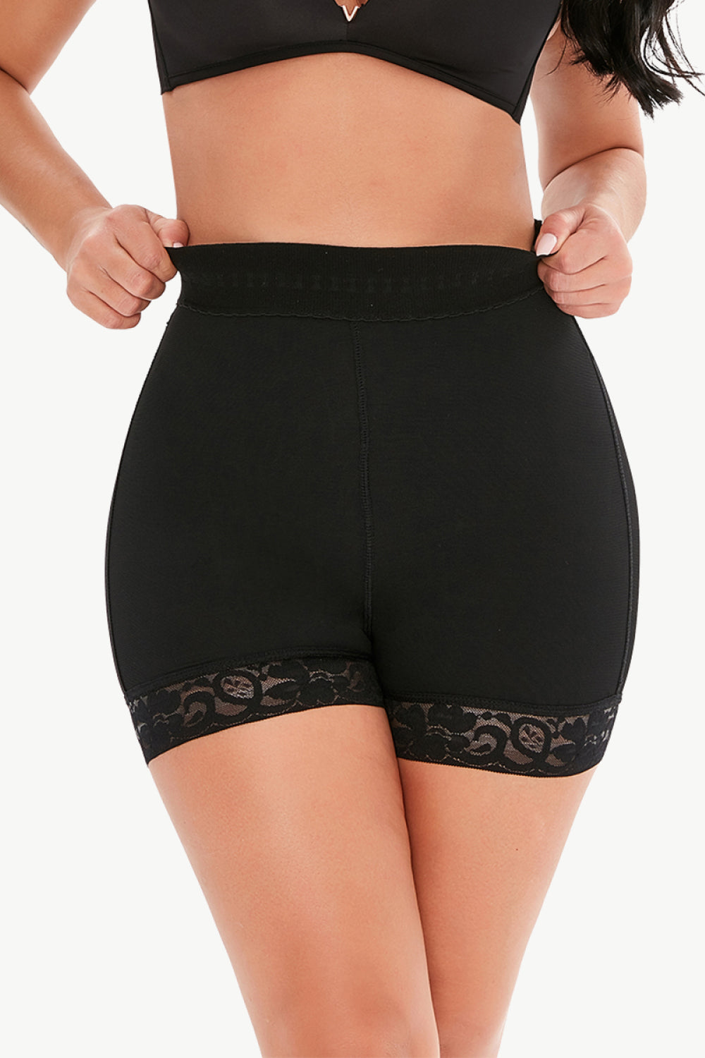 Full Size Pull-On Lace Trim Shaping Shorts - Supernovarieties Boutique