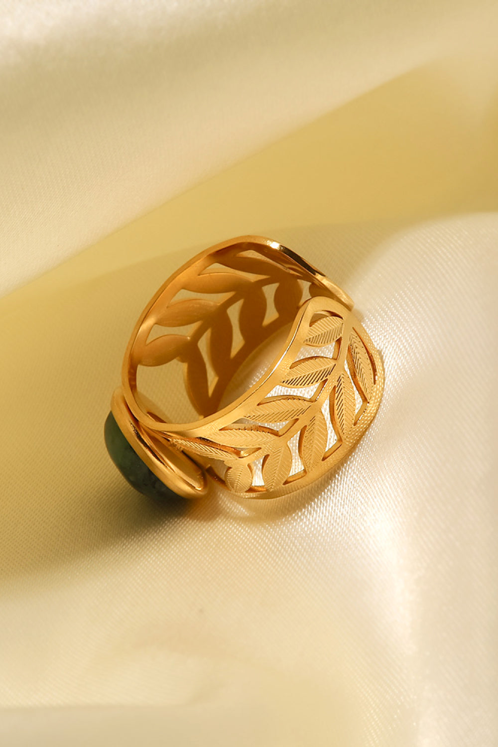 18k Gold Plated Malachite Leaf Ring - Supernovarieties Boutique